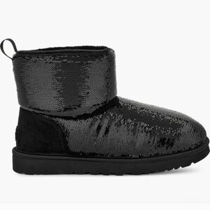 Ugg Classic Mini Mirror Ball Sequin Fur SN 1151291 Designer Winter Black #137